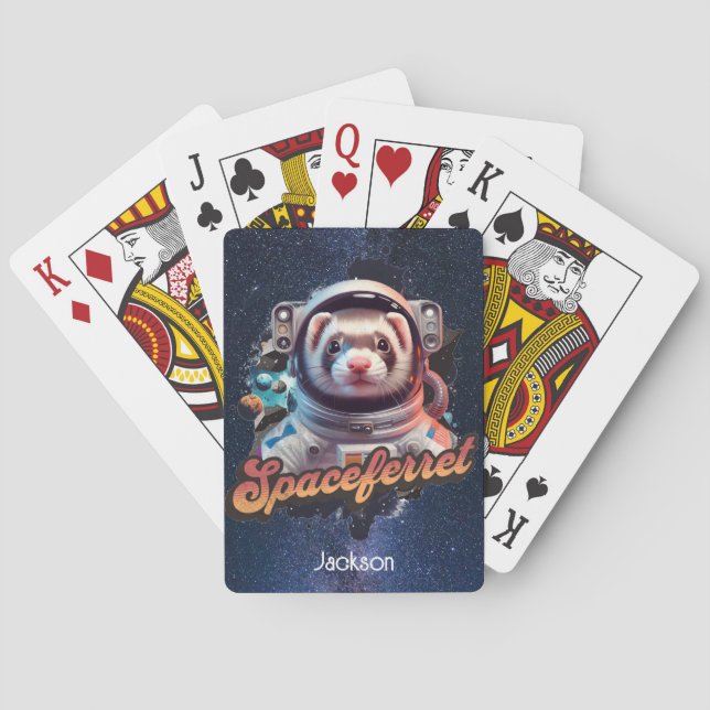 Jeu De Cartes Le furet dans un Spacesuit et des Etoiles (dos)
