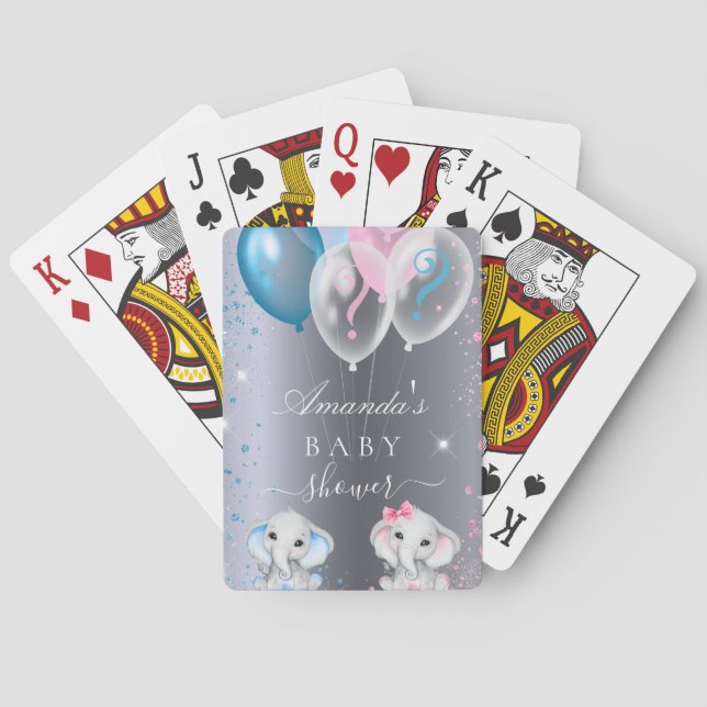 Jeu De Cartes Le genre révèle des éléphants de baby shower (dos)