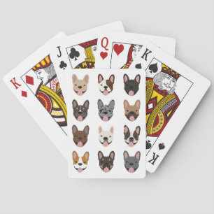Jeu De Cartes Le gentil Bulldog français face Motif