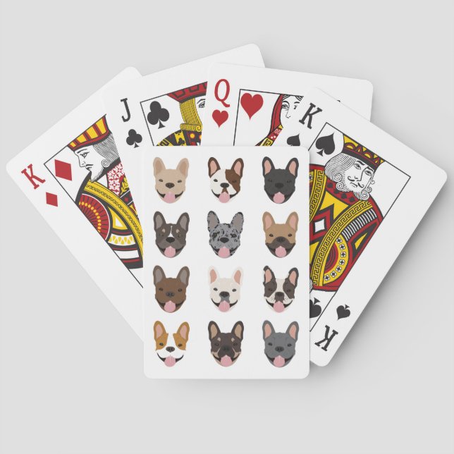 Jeu De Cartes Le gentil Bulldog français face Motif (dos)