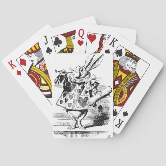 Jeu De Cartes Le Lapin Blanc D Alice Jouant Aux Cartes Zazzle Fr