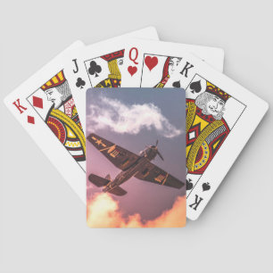 Jeu De Cartes Le magnifique ciel de l'avion Vintage