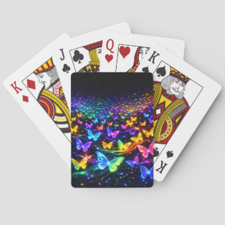 Jeu De Cartes Le magnifique motif de papillon aux couleurs néon