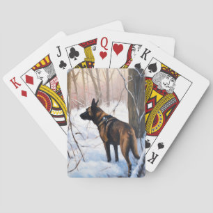 Jeu De Cartes Le Malinois Belge Laisser Neige Noël