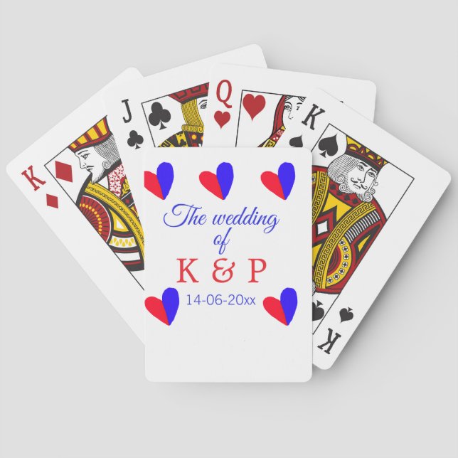 Jeu De Cartes Le mariage d'ajouter le nom du couple date de la l (dos)