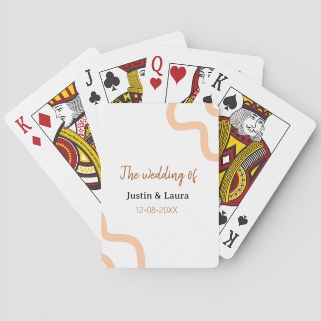 Jeu De Cartes Le mariage de nom de la mariée du marié date pêche (dos)
