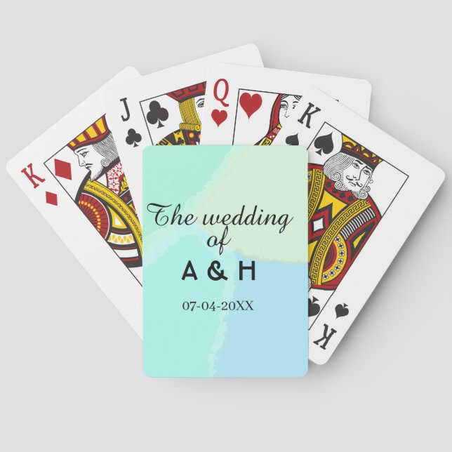 Jeu De Cartes Le mariage du nom de couple lettre initiale date (dos)