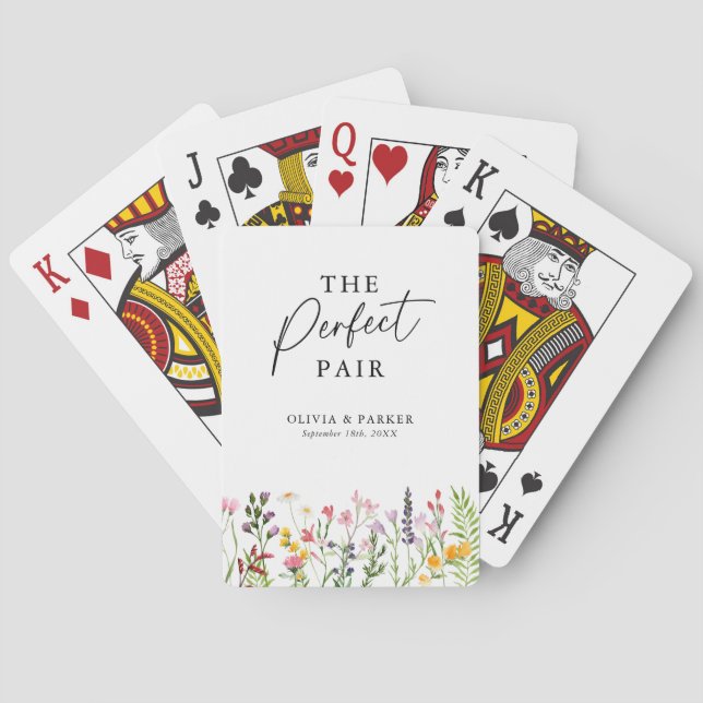 Jeu De Cartes Le Mariage Fleur sauvage Parfait Pair Favor (dos)