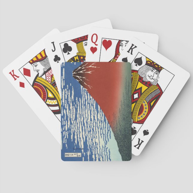 Jeu De Cartes Le Mont Fuji par temps clair (Fuji Rouge) (Hokusai (dos)