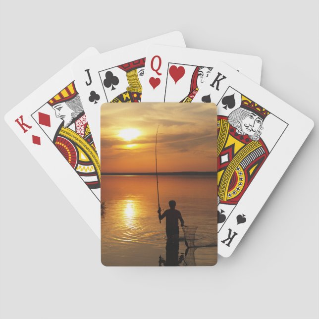 Jeu De Cartes Le pêcheur capture le poisson en filant (dos)