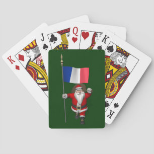 Jeu De Cartes Le Père Noël Avec L'Enseigne De France