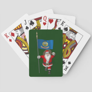 Jeu De Cartes Le Père Noël Avec L'Ensigne De L'Idaho