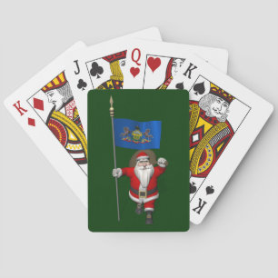 Jeu De Cartes Le Père Noël Avec L'Ensigne De Pennsylvanie