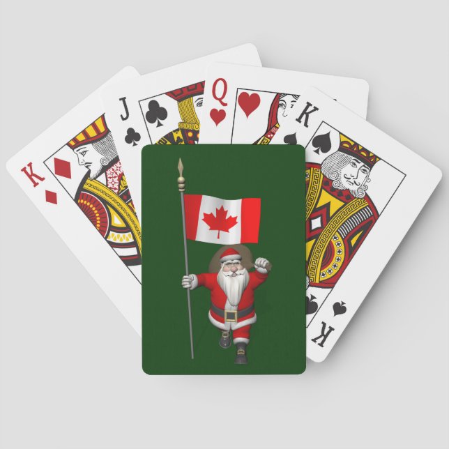 Jeu De Cartes Le Père Noël Avec L'Ensigne Du Canada (dos)