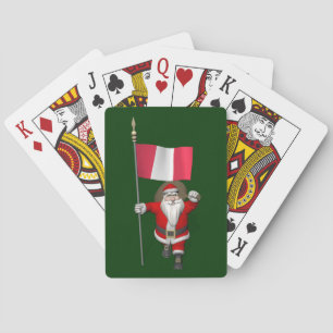 Jeu De Cartes Le Père Noël Avec L'Ensigne Du Pérou