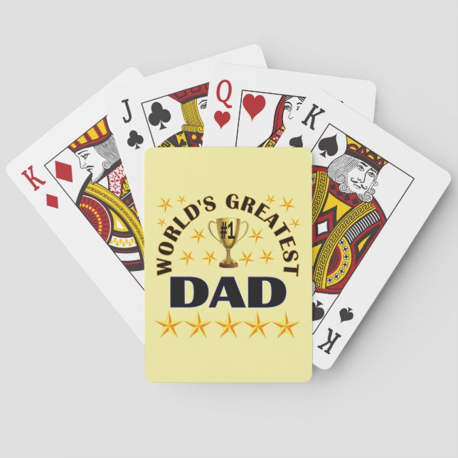 Jeu De Cartes Le plus grand Trophée Papa du monde Stars mignonne (dos)