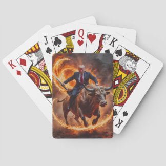Jeu De Cartes Le président Trump Rides Bull avec l'épée