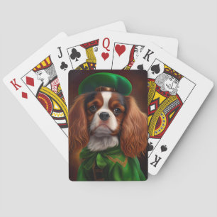 Jeu De Cartes Le roi Cavalier Charles Spaniel à la Saint Patrick