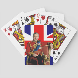 Jeu De Cartes Le roi Charles avec drapeau britannique