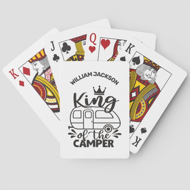 Jeu De Cartes Le Roi du Camper avec couronne et nom (dos)