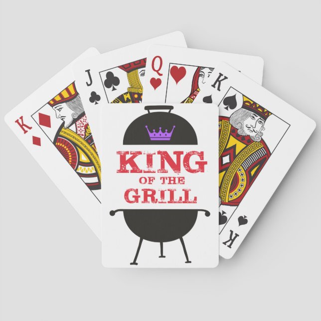 Jeu De Cartes Le Roi Du Grill, Noir Violet Couronne Rouge (dos)