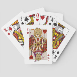 Jeu De Cartes Le roi et la reine des coeurs Lion Jouer des carte