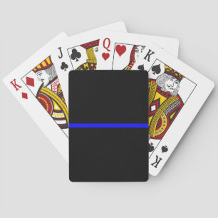 Jeu De Cartes Le Symbolique Ligne Bleue Mince Horizontale Noir