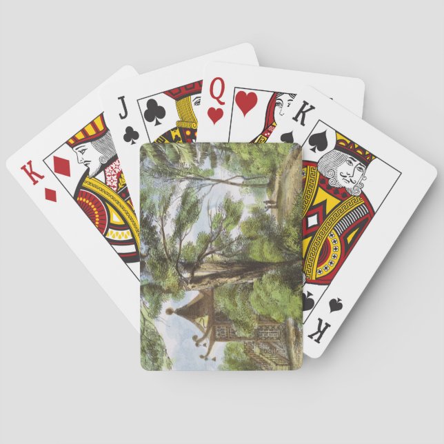 Jeu De Cartes Le temple chinois, Kew fait du jardinage, plaque (dos)