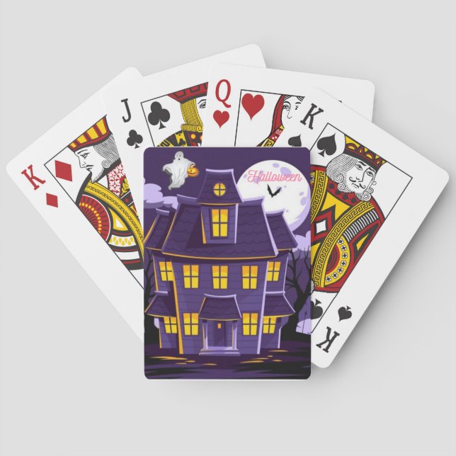 Jeu De Cartes Le vieux château d'Halloween (dos)