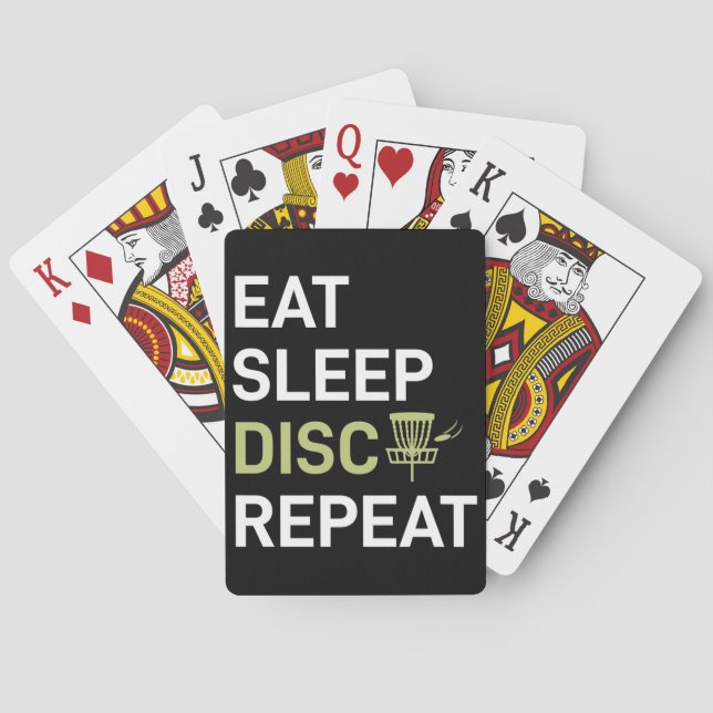 Jeu De Cartes Lecteur de golf sur disque | Eat Sleep Disk Golf R (dos)