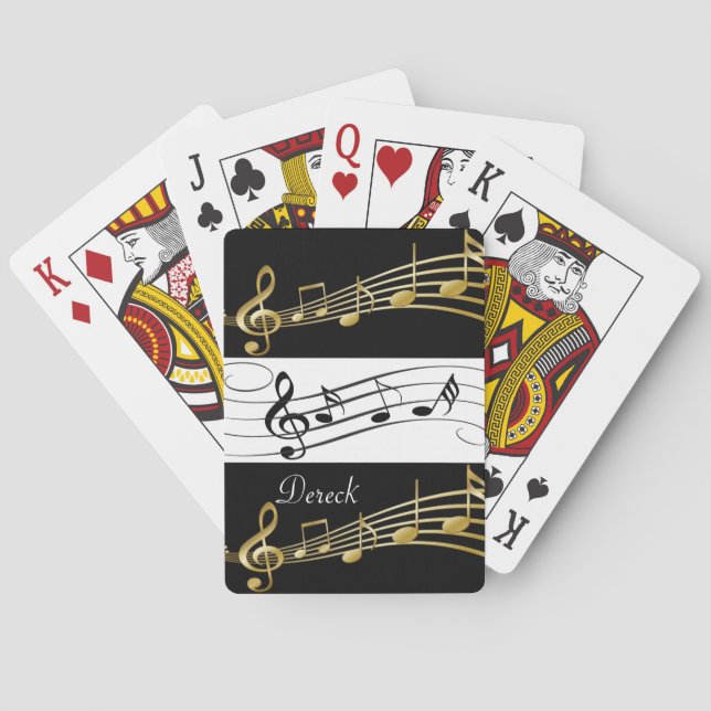 Jeu De Cartes Lecture de carte Deck Musique noire et blanche (dos)