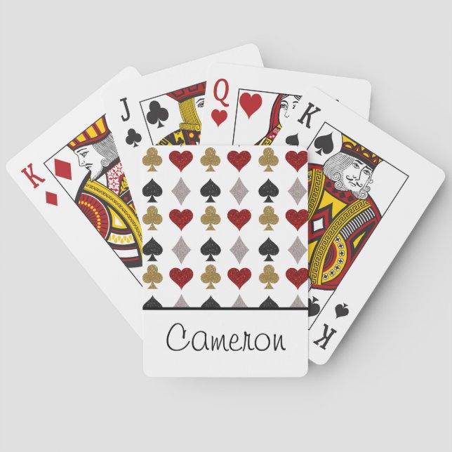 Jeu De Cartes Lecture des cartes Casino Motif Nom personnalisé (dos)