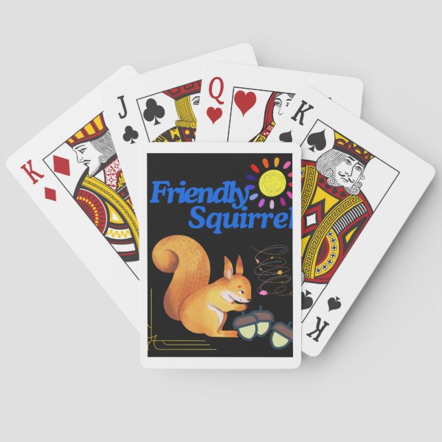 Jeu De Cartes L'écureuil amical collecte les noisettes (dos)