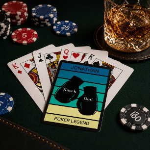 Jeu De Cartes Légende personnalisée du poker Knock Out Rétro