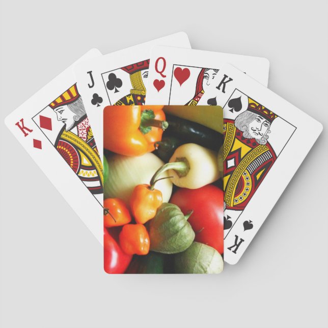Jeu De Cartes Légumes de salsa, Tomate, Poivrons, Oignon (dos)
