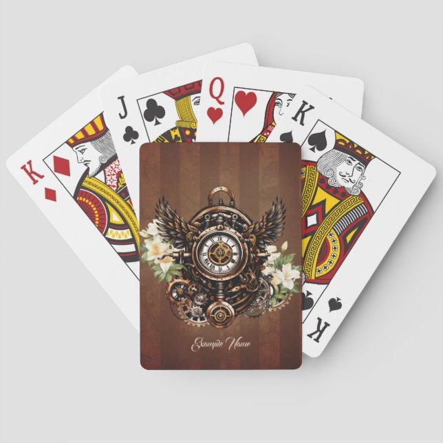 Jeu De Cartes L'élégance de Steampunk Floral Magic (dos)