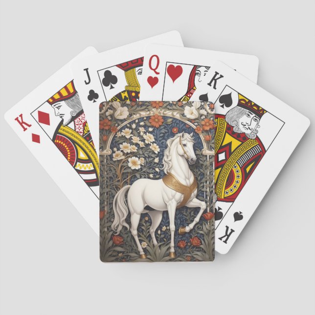 Jeu De Cartes L'Élégant William Morris Inspiré Cheval Blanc (dos)