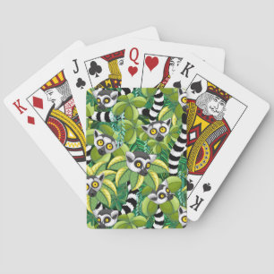 Jeu De Cartes Lémuriens de Madagascar dans une jungle exotique