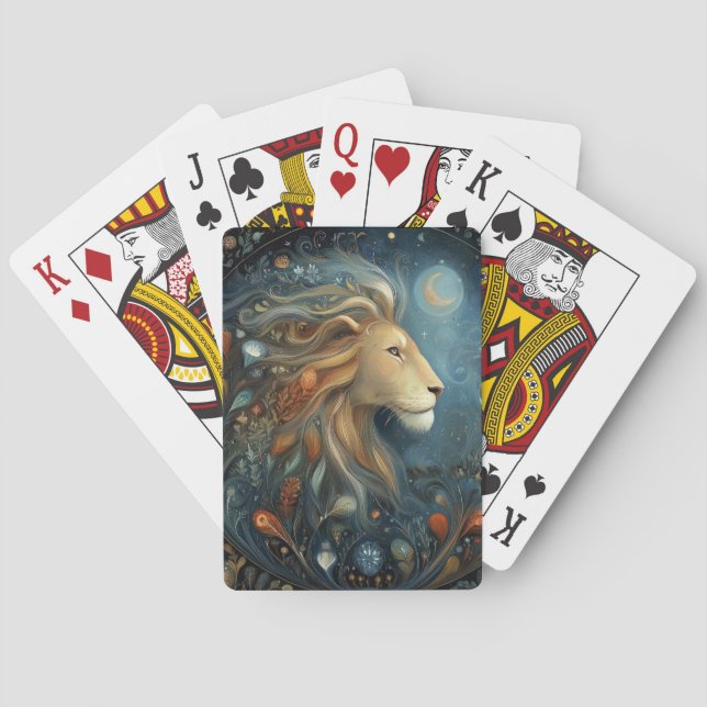 Jeu De Cartes Léo Lion Zodiaque Astrologie Céleste Anniversaire (dos)