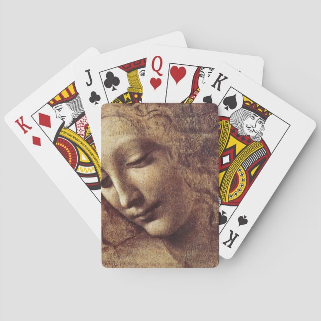 Jeu De Cartes Leonardo Da Vinci - Chef D'Une Jeune Femme (dos)