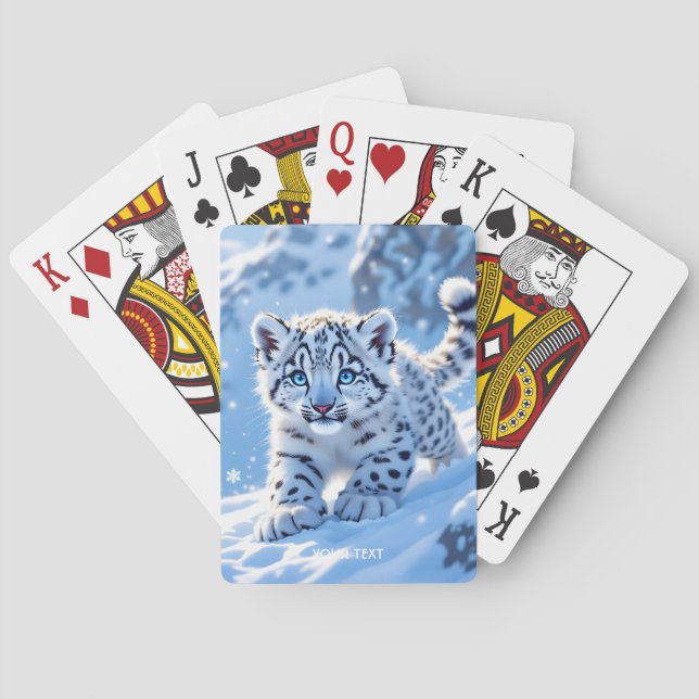 Jeu De Cartes Léopard bébé neige mignon fantasy (dos)