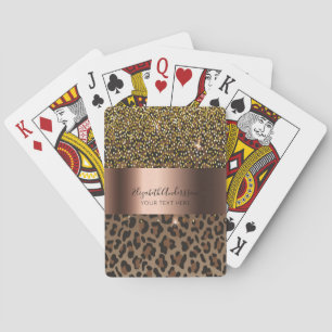 Jeu De Cartes Leopard brun confetti noir nom du glam texte