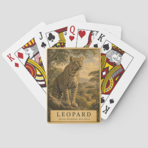 Jeu De Cartes Léopard des bois d'Afrique de l'Est VINTAGE
