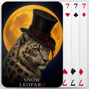 Jeu De Cartes Léopard des neiges haut-de-forme gothique surréali