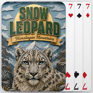 Jeu De Cartes Léopard des neiges Montagnes de l'Himalaya POPCUT