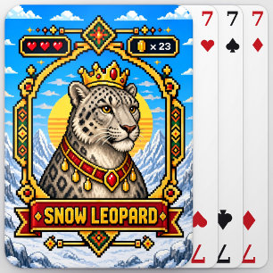 Jeu De Cartes Léopard des neiges Rétro Pixel Art 8-Bit