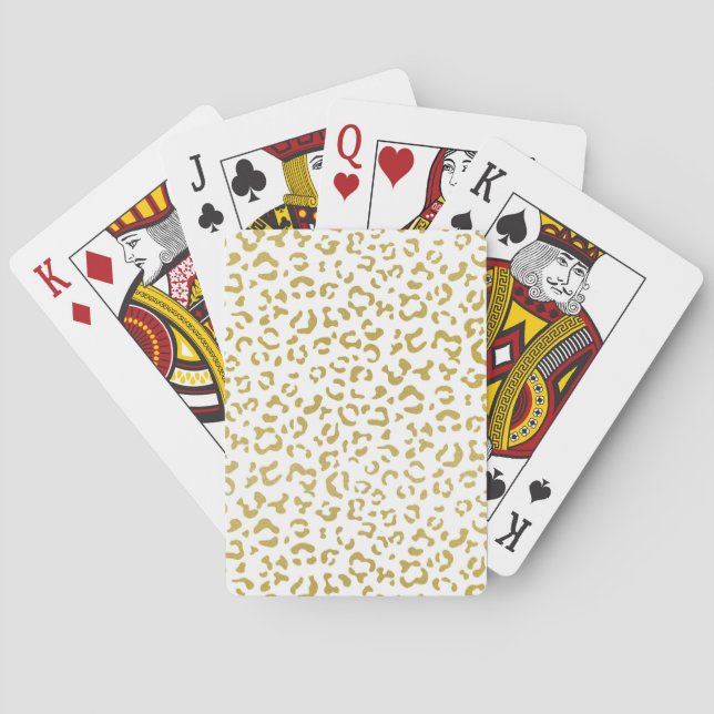 Jeu De Cartes Leopard d'or, Parties scintillant d'or, Empreinte  (dos)