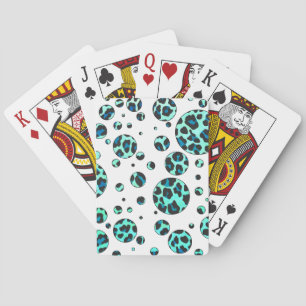 Jeu De Cartes Léopard noir et Turquoise