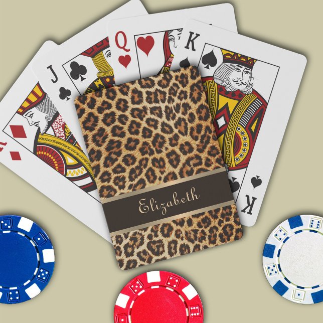 Jeu De Cartes Léopard Poster de animal Brown et doré (Créateur téléchargé)
