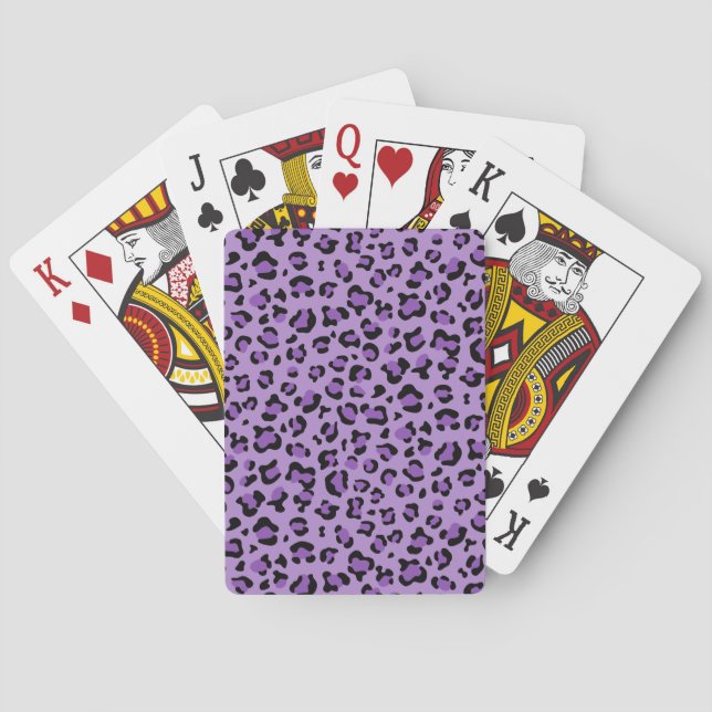 Jeu De Cartes Leopard Print, Léopard Spots, Purple Leopard (dos)